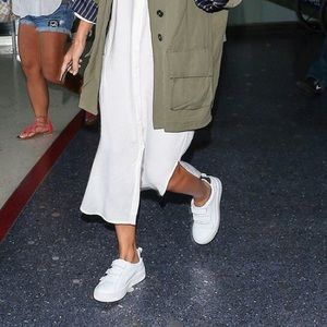 White velcro sneakers!